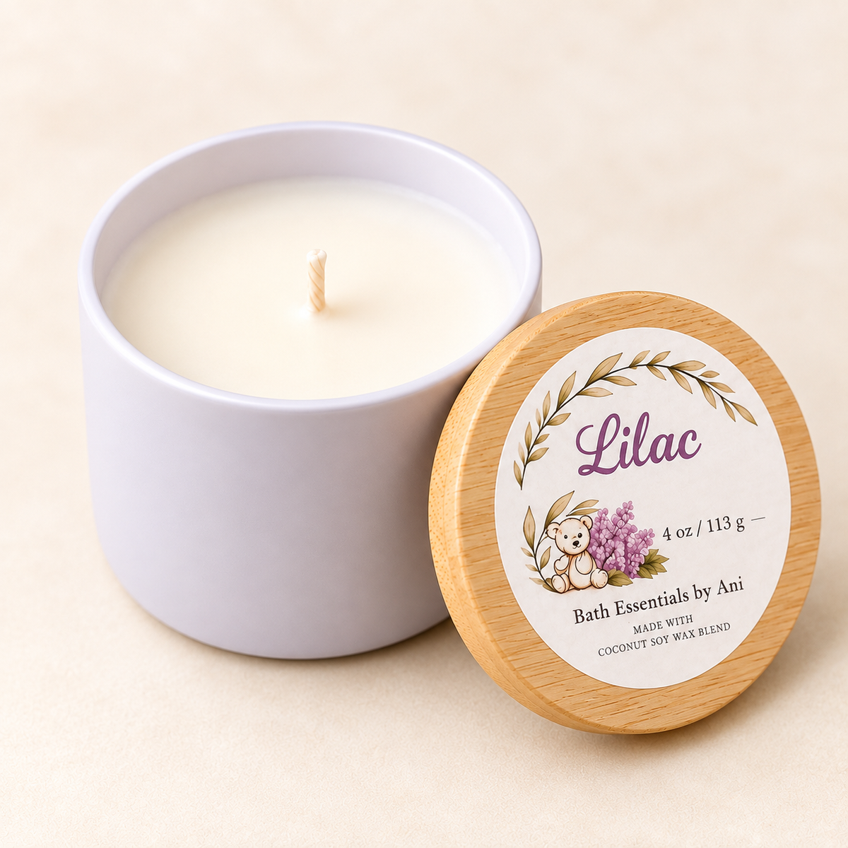 Lilac Coconut Soy Candle – 4 oz