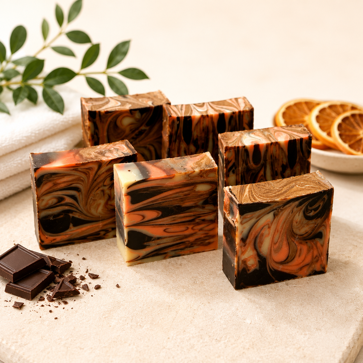 Chocolate Orange Spa Gift Box | Handmade Soaps, Candle, Bath Bombs, Lip Balm, Christmas Gift, Thank you Gift, Care Package, Unique Spa Gift