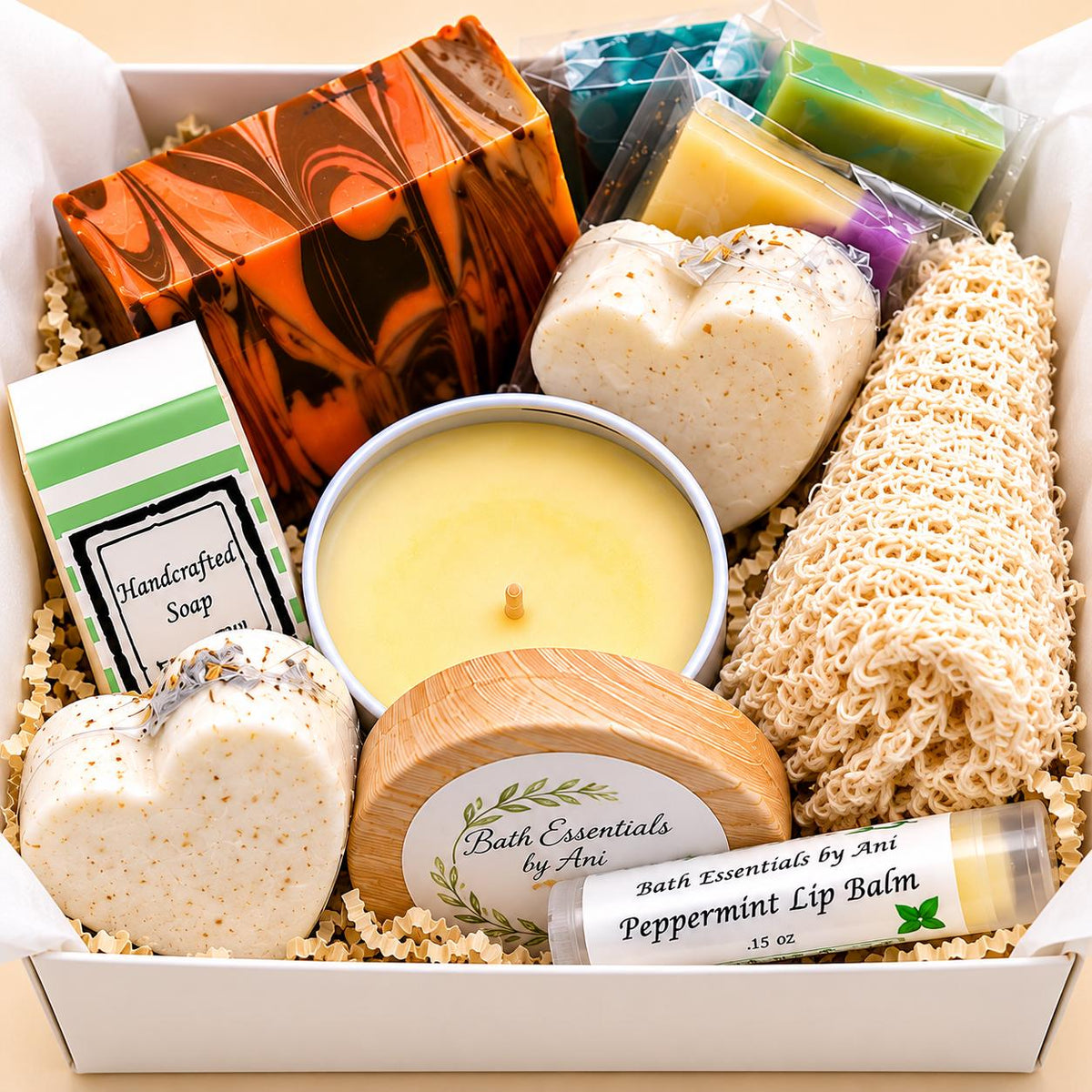 Chocolate Orange Spa Gift Box | Handmade Soaps, Candle, Bath Bombs, Lip Balm, Christmas Gift, Thank you Gift, Care Package, Unique Spa Gift
