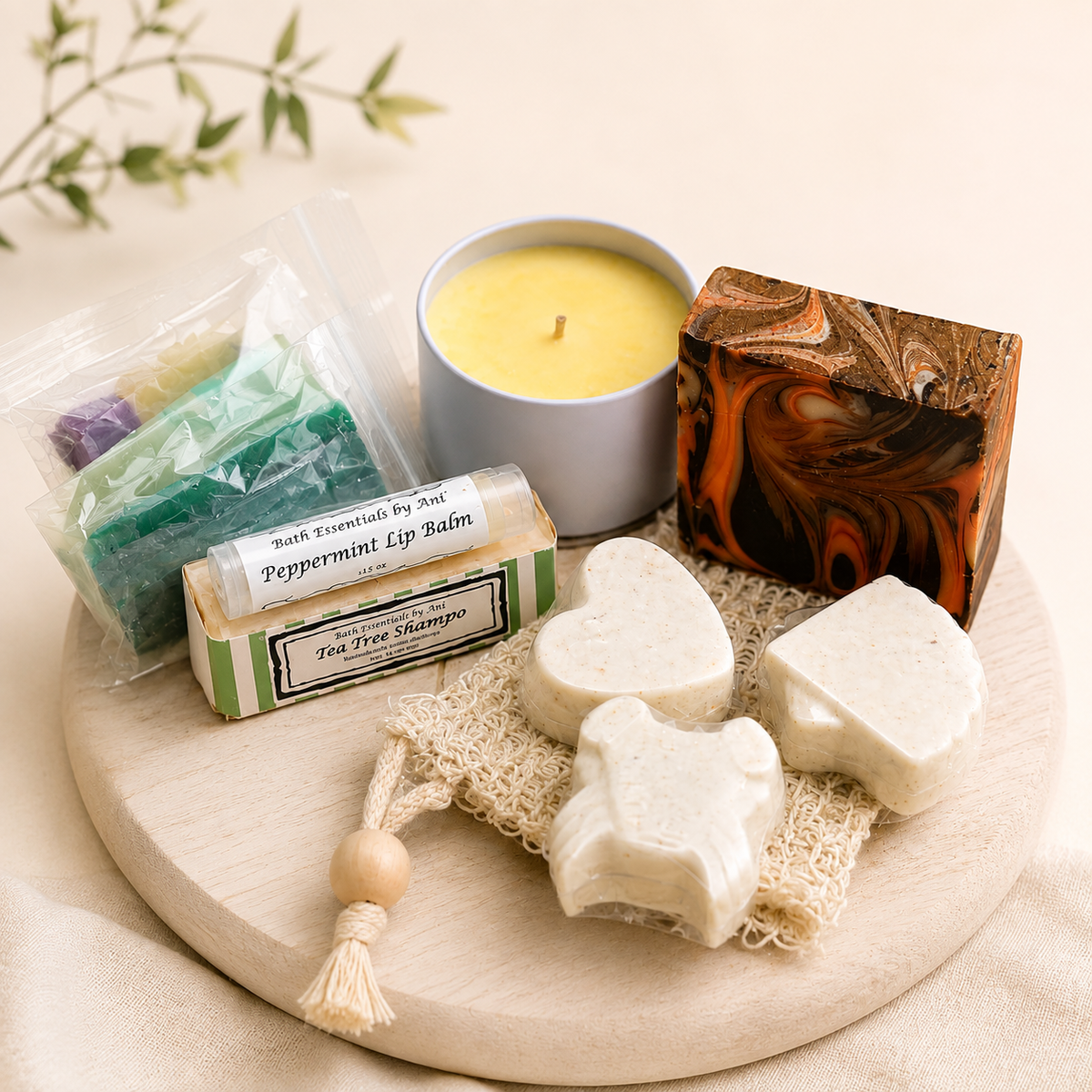 Chocolate Orange Spa Gift Box | Handmade Soaps, Candle, Bath Bombs, Lip Balm, Christmas Gift, Thank you Gift, Care Package, Unique Spa Gift