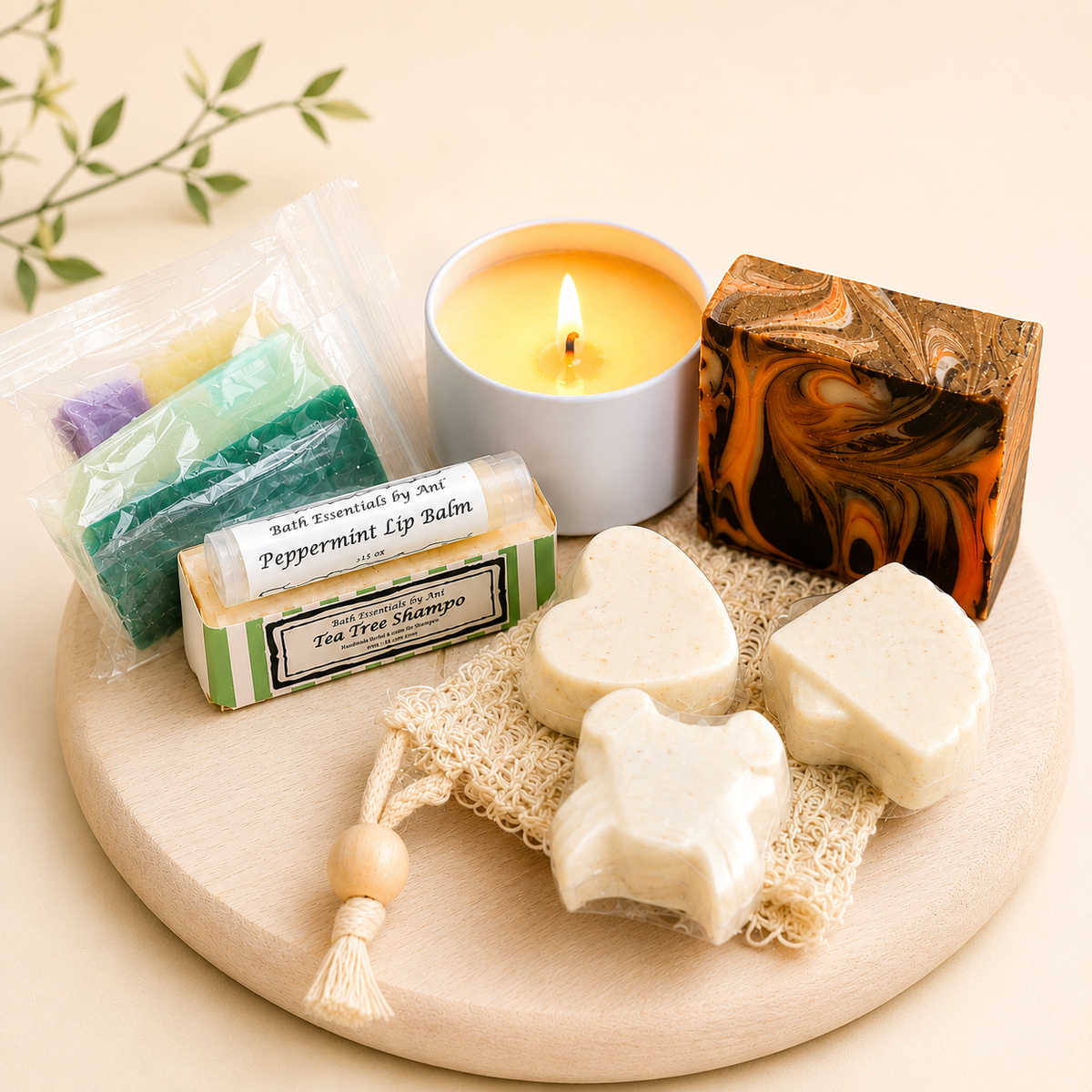 Chocolate Orange Spa Gift Box | Handmade Soaps, Candle, Bath Bombs, Lip Balm, Christmas Gift, Thank you Gift, Care Package, Unique Spa Gift