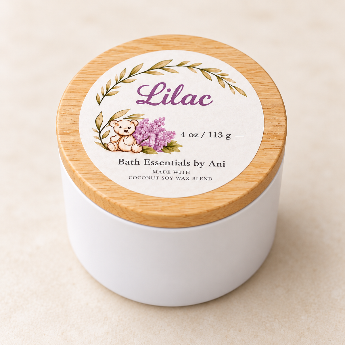 Lilac Coconut Soy Candle – 4 oz